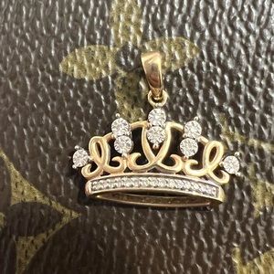 10K real gold Crown charm No chain from Kay jewelers real Diamonds accents